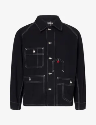 STORY MFG Depot Cotton Jacket in Love Letter Black – Mens | Coats & jackets | Lightweight