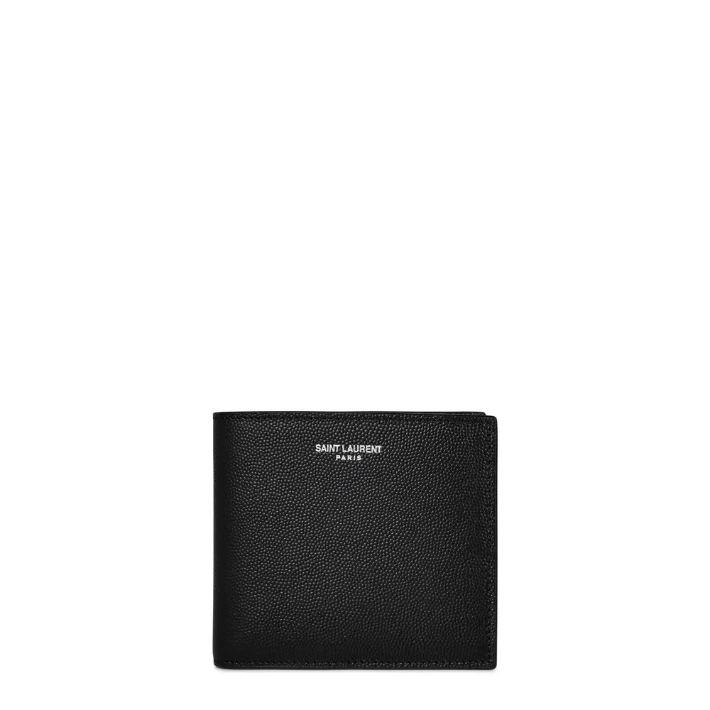 Saint Laurent East/West Grained Leather Wallet