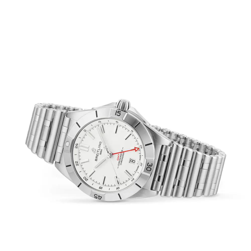 Breitling Chronomat Automatic GMT 40 White Dial Watch in Silver, additional product view 3