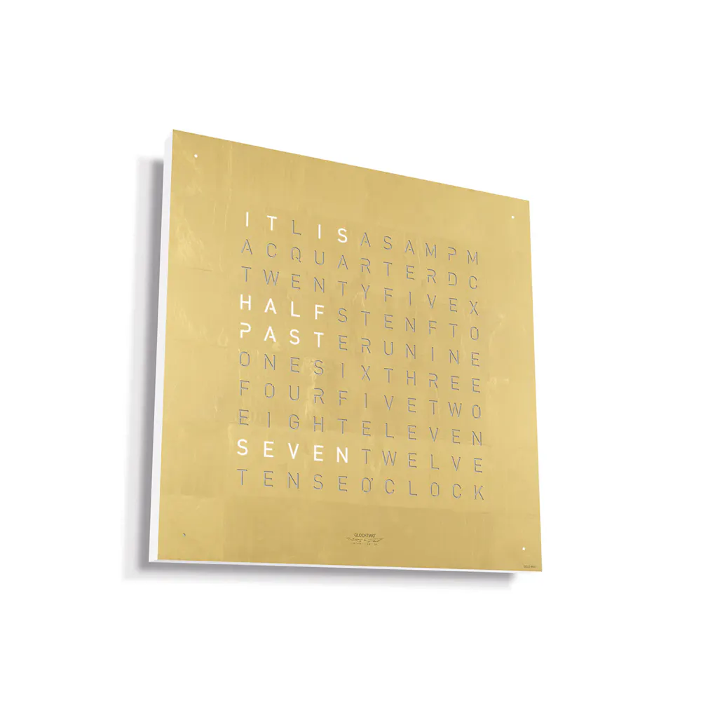 QLOCKTWO CLASSIC Creator's Edition Gold Wall Clock 45cm in Gold, additional product view 2