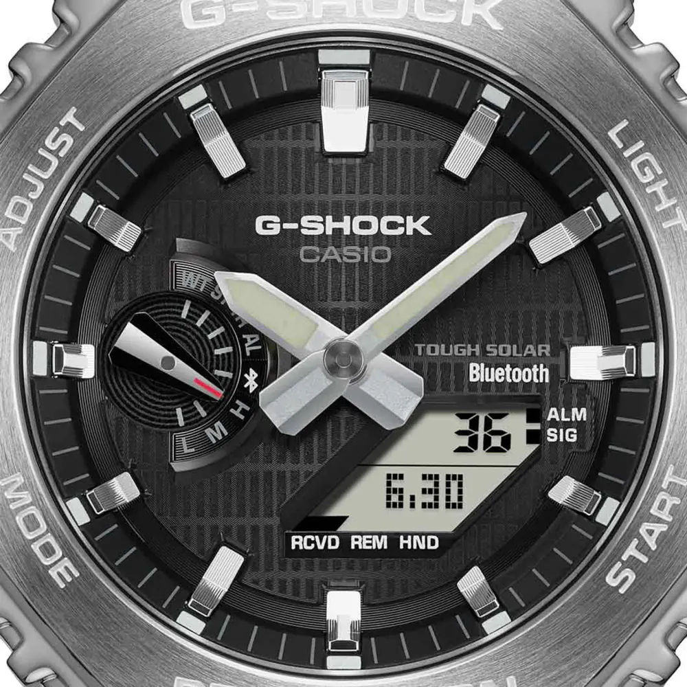 Casio G-SHOCK Metal Covered 2100 Bluetooth and Solar 49.5mm Mens Watch Black detail 2
