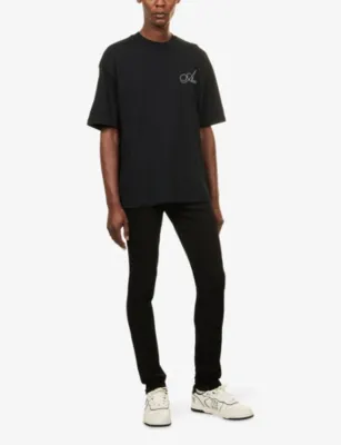 AMIRI Crystal Script-Logo Cotton-Jersey T-Shirt detail 2