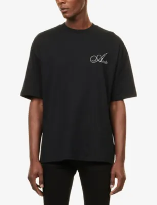 AMIRI Crystal Script-Logo Cotton-Jersey T-Shirt detail 3