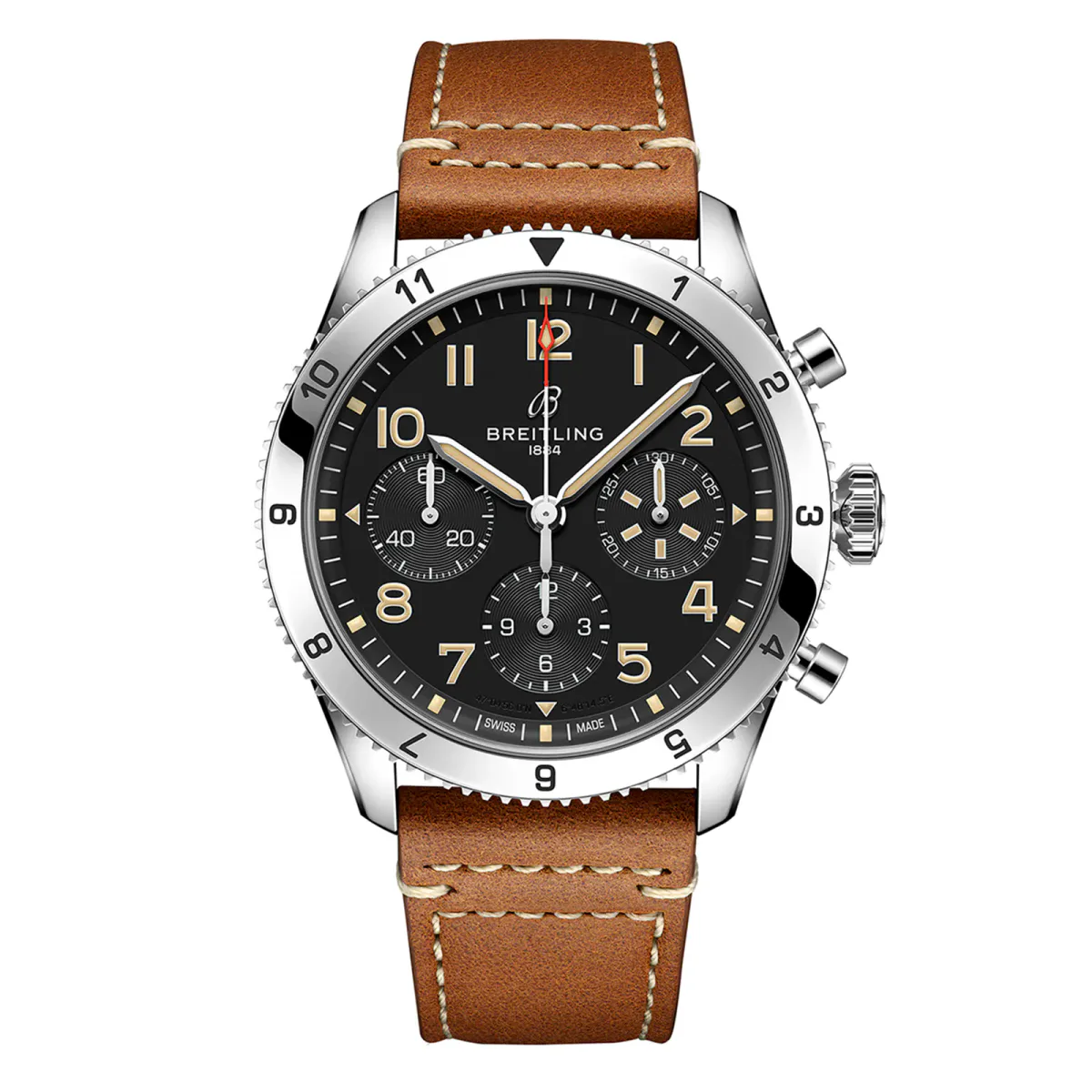 Breitling Classic AVI Chronograph 42 P-51 Mustang Leather Strap Watch