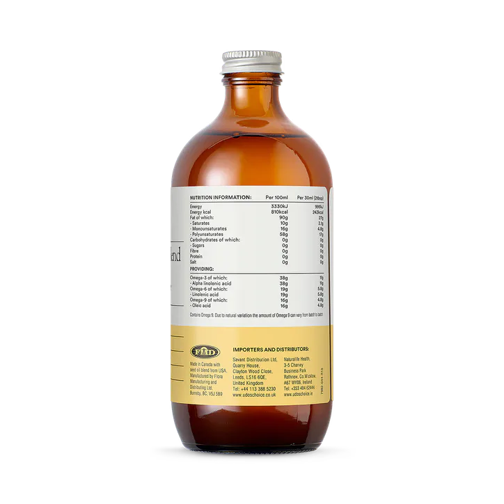 Udo's Choice Omega 3-6-9 Ultimate Oil Blend 500ml - ORGANIC, additional product view 2