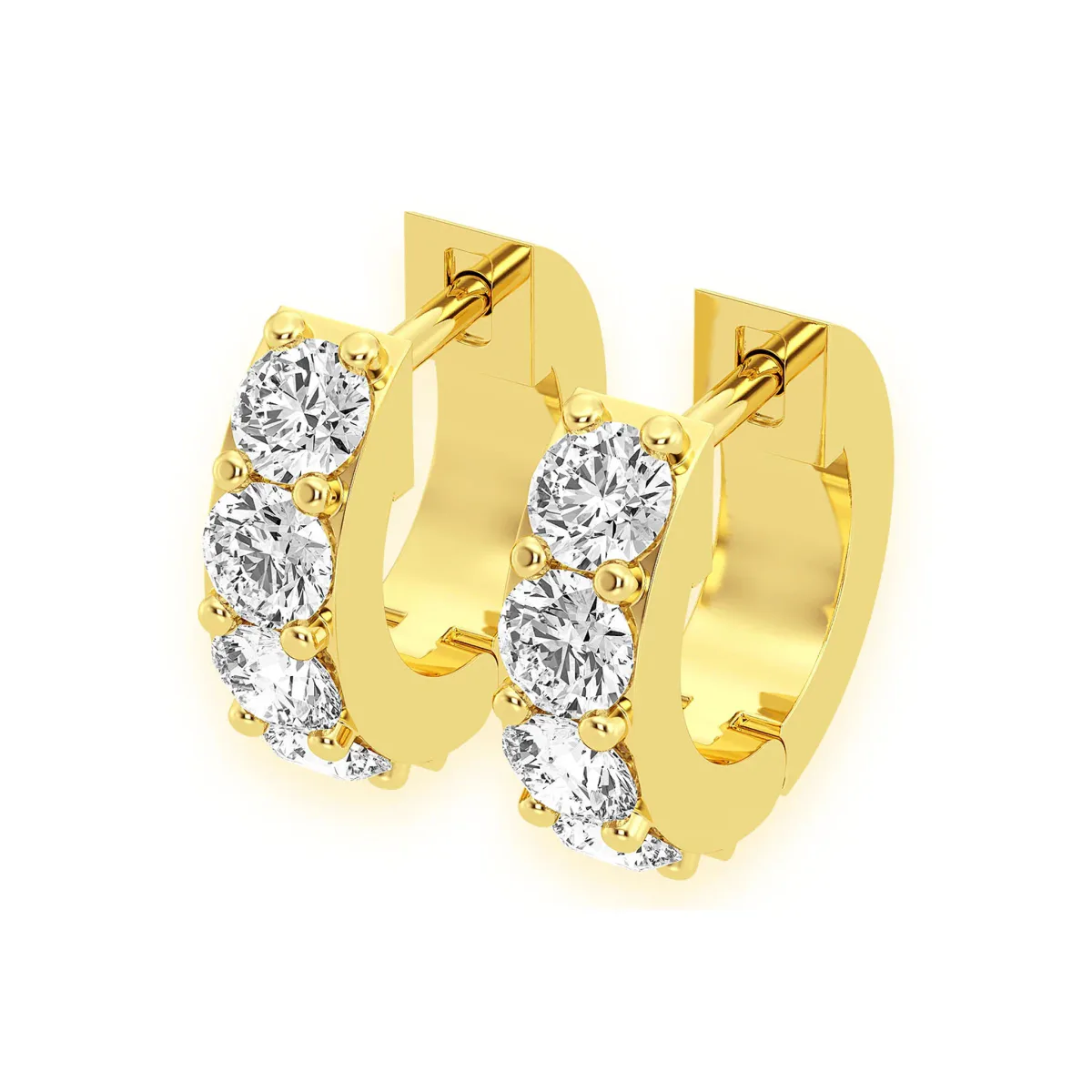 For Him One Row Diamond Huggies in 0.50ctw / Rose Gold / Natural Diamond – Earring