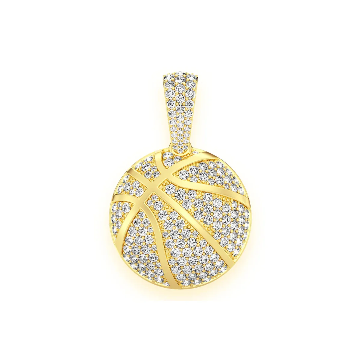 For Him Basketball Diamond Pendant in 2.00ctw / Yellow Gold / Natural Diamond – Pendant