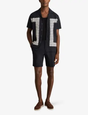REISS Drawstring Elasticated-Waist Stretch-Woven Chino Shorts detail 2