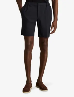 REISS Drawstring Elasticated-Waist Stretch-Woven Chino Shorts detail 3