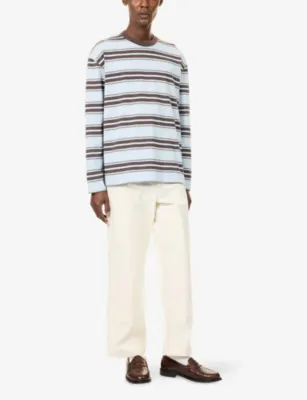 LES DEUX Striped Cotton T-Shirt detail 2