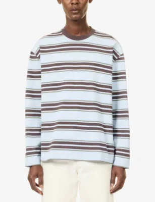 LES DEUX Striped Cotton T-Shirt detail 3