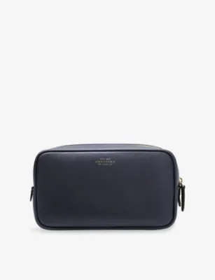 SMYTHSON Panama Double Leather Washbag - NILE BLUE
