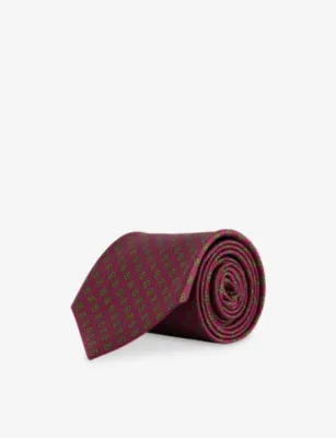 DRAKES Square Flowers Silk Tie in MAGENTA – Mens | Ties | Knitted Ties