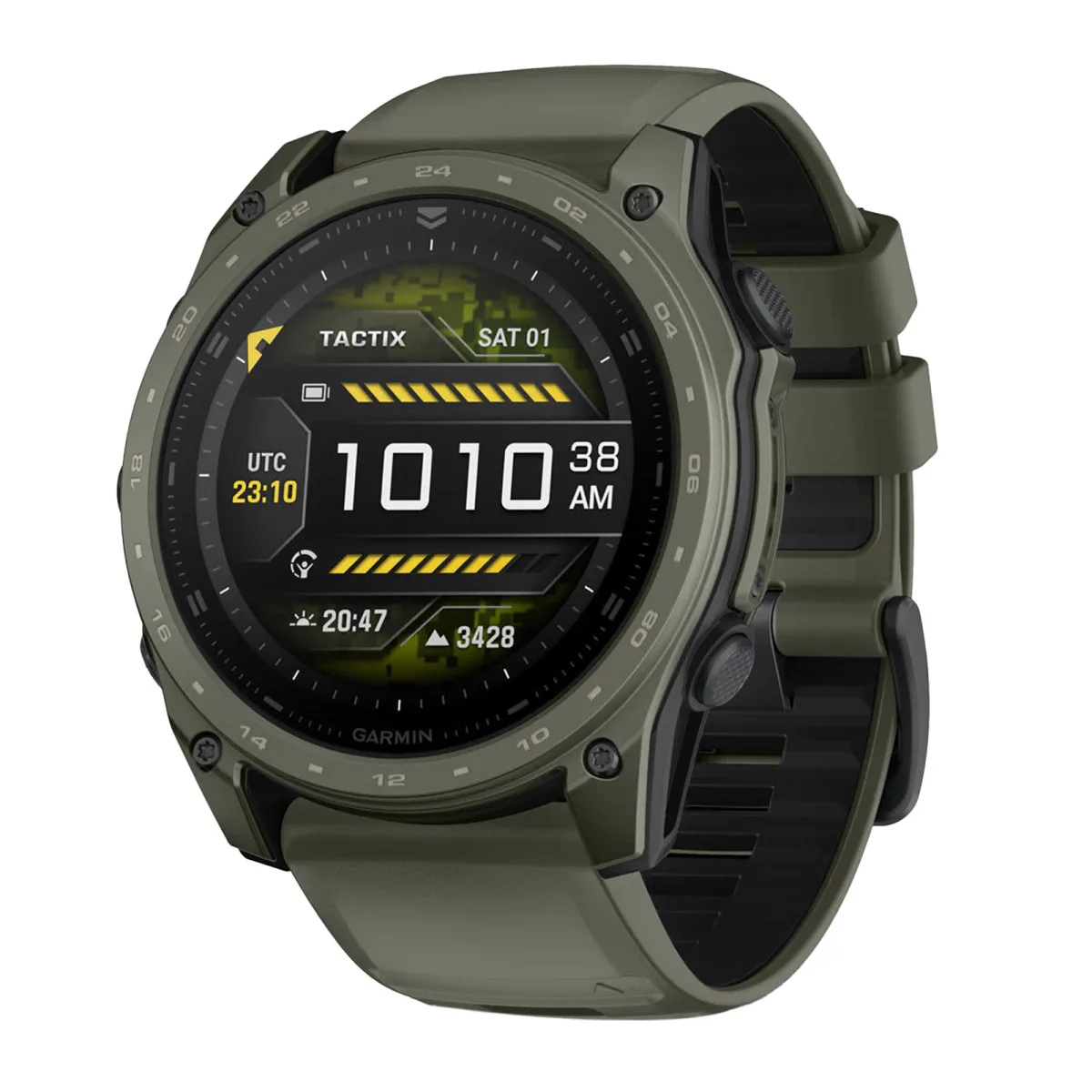 Garmin Tactix 8 Cerakote 51mm AMOLED Mens Watch Olive Silicone Strap