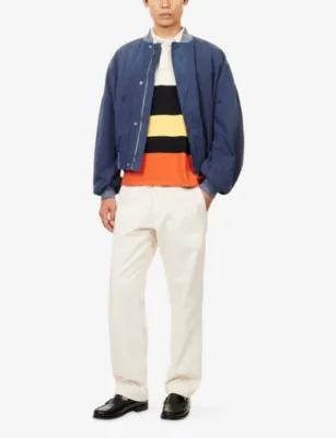 DRAKES Flamé Striped Cotton Rugby Shirt detail 2