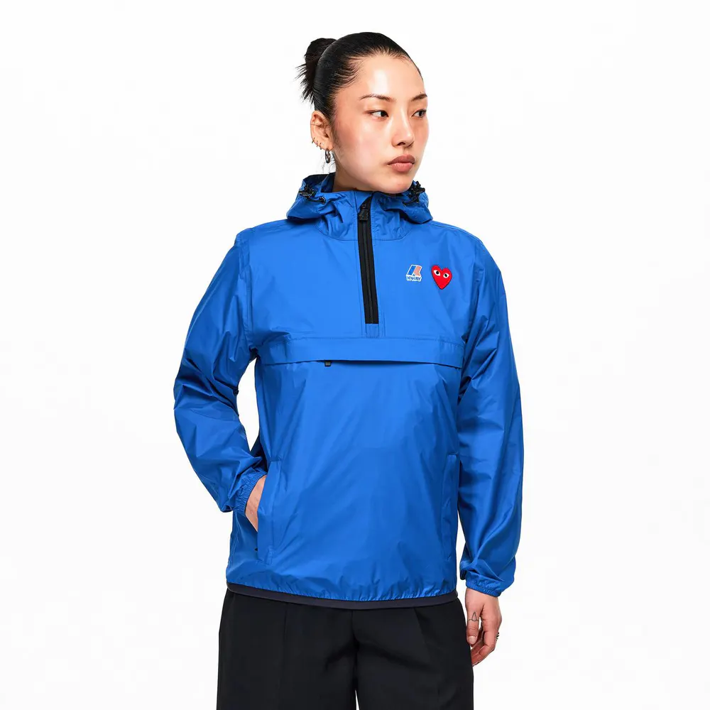 Comme des Garcons PLAY Unisex Adults Water Resistant Nylon Half Zip Hooded Rain Anorak detail 3