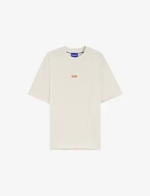 HUGO Logo-Print Relaxed-Fit Cotton-Jersey T-Shirt