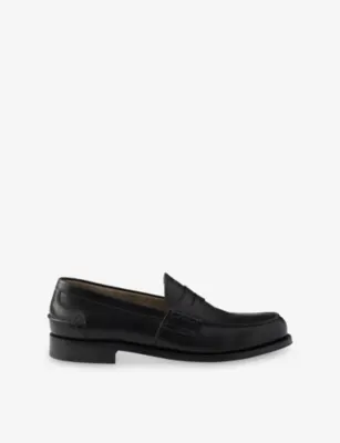 PRADA Logo-Embossed Leather Loafers - BLACK - 5.5 in BLACK – Mens | Loafers