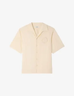 SANDRO Floral-Embroidered Relaxed-Fit Crochet Shirt