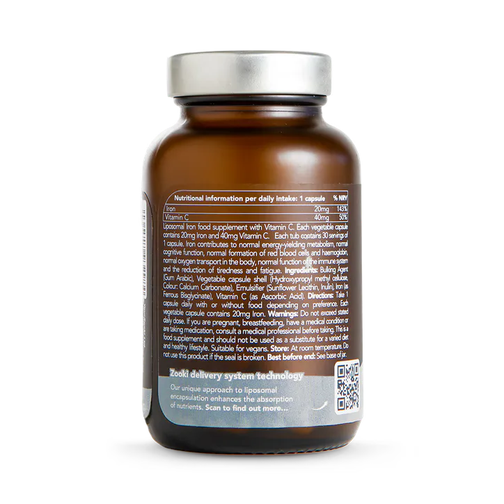 Zooki Liposomal Iron 20mg Capsules - 30 Day Supply 20 mg 30 Capsules detail 2
