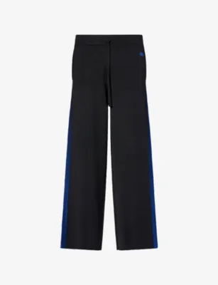 WALES BONNER Crochet-Stripe Knitted Track Pants