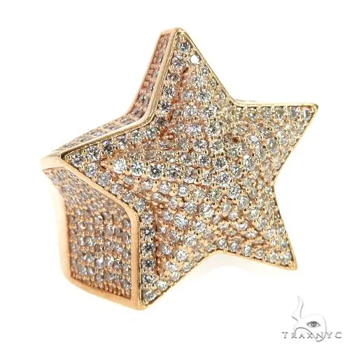 RINA - For Him CUSTOM 14K Gold Star Diamond Ring 67816 in Rose Gold / 5 – Ring