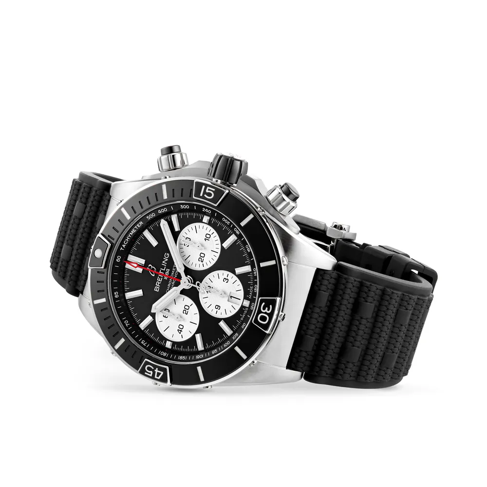 Breitling Super Chronomat B01 44 Stainless Steel Rubber Strap Watch detail 3