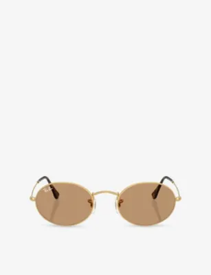 RAY-BAN RB3547 Oval Metal Summer Capsule Oval-Frame Metal Sunglasses