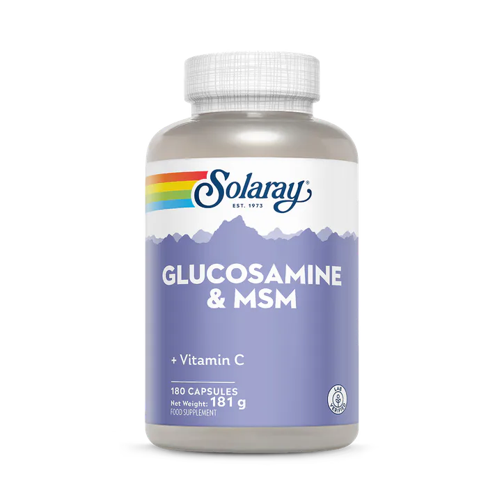 Solaray Glucosamine, MSM & Vitamin C, Joint & Cartilage Support - 180 Capsules