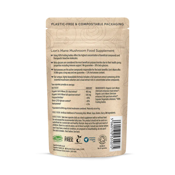 Together Health Organic Lions Mane 60 x Capsules, additional product view 2