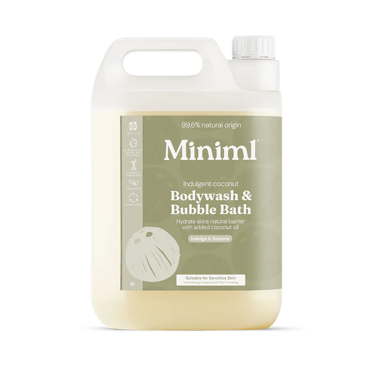 Miniml Body Wash & Bubble Bath Indulgent Coconut 5L Refill