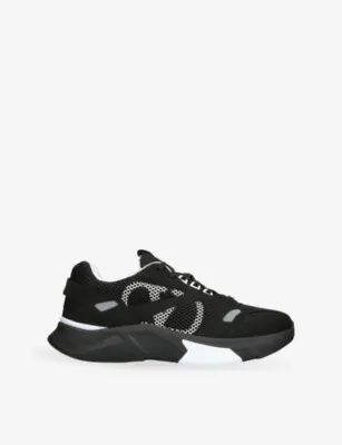 VALENTINO GARAVANI Demivee Mesh and Suede Trainers - EUR 45 / 11 UK MEN in BLK/WHITE – Mens | Trainers | Lace up trainers