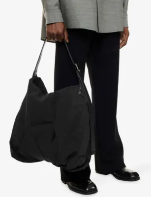 YOHJI YAMAMOTO Angular Woven Shoulder Bag in BLACK, additional product view 3