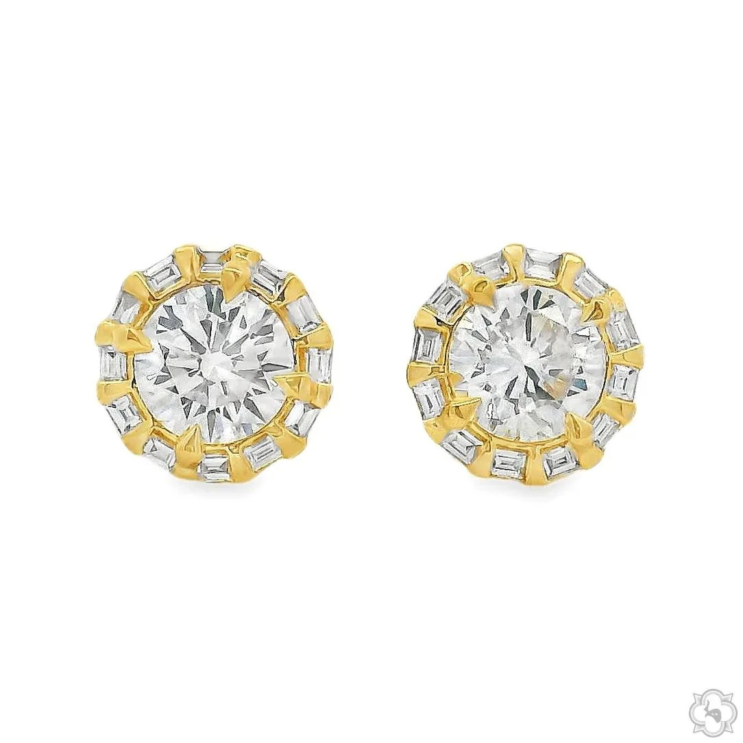 ANNA - UNITED Round Diamond Studs 70760 in Yellow Gold – Earrings