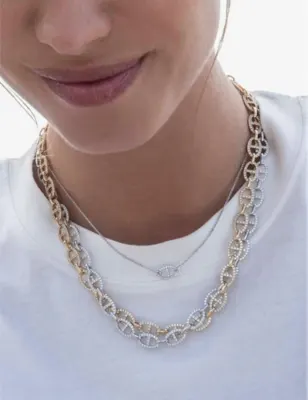 APM MONACO Maille Marine sterling-silver and zirconia necklace in SILVER, additional product view 2