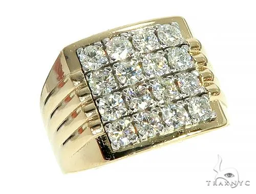 RINA - For Him FACTORY 14K Yellow Gold 16 Stones Diamond Ring 66177 in Rose Gold / 8 – Ring