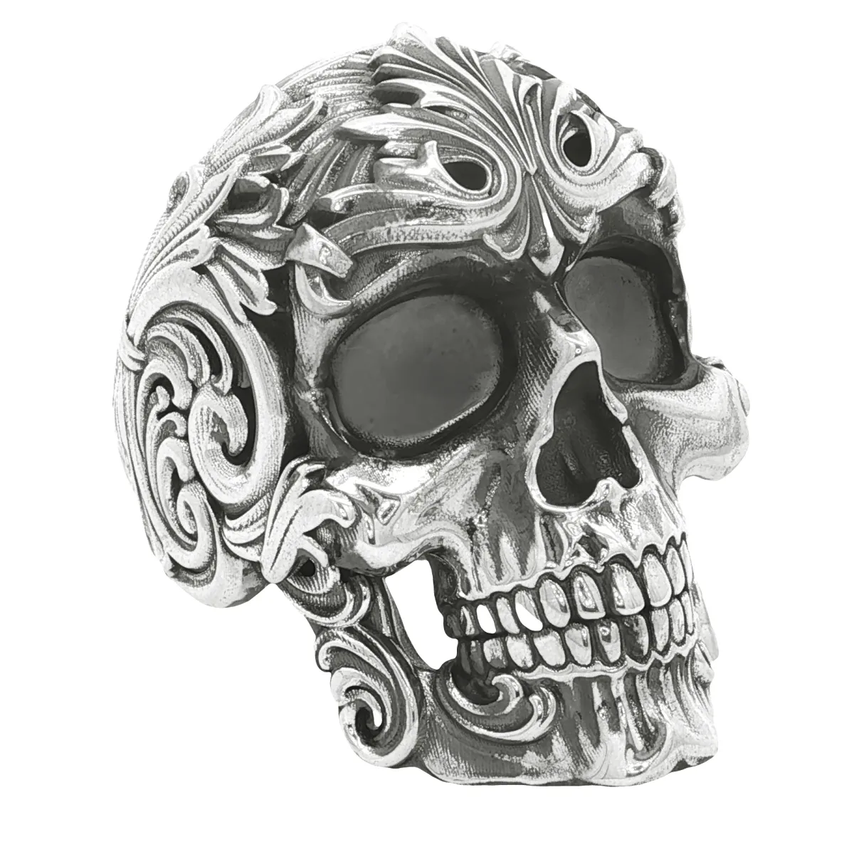 MARYAM - For Him SILVER Ornate Skull Ring 71034