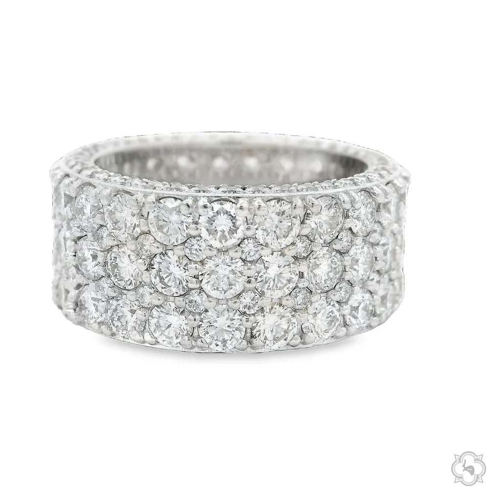 AHMED - MOON JEWELRY Natural Diamond Triple Row Eternity Band 70330 in Rose / 10 – Ring