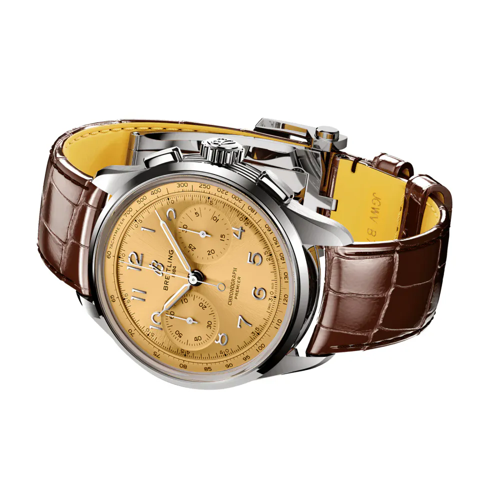 Breitling Premier B09 Chronograph 40mm Mens Watch Champagne in Champagne, additional product view 3
