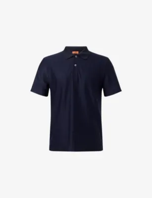 MISSONI Zig-Zag Short-Sleeve Cotton Polo Shirt in BLUE – Mens | Tops & t-shirts | Polo shirts | Short sleeve