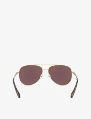 MICHAEL KORS MK1172 Perledo Aviator-Frame Metal Sunglasses in GOLD, additional product view 3