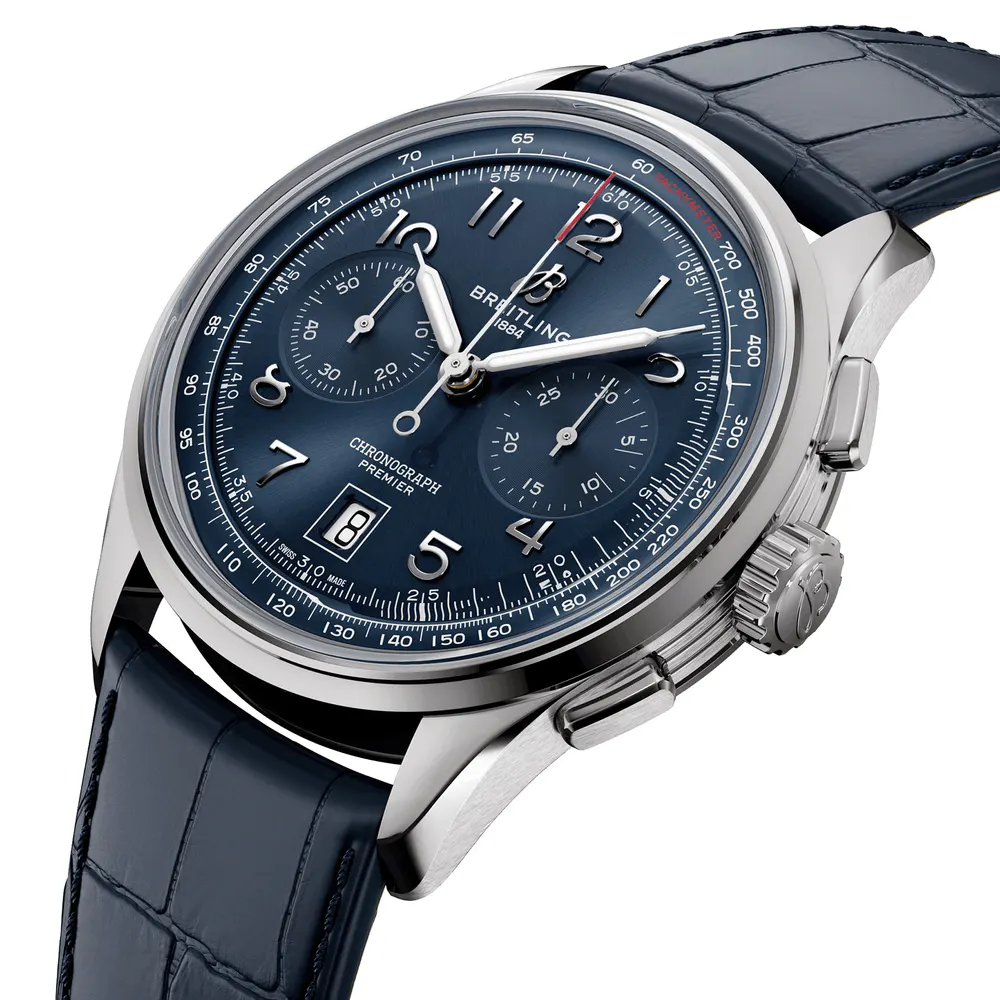 Breitling Premier B01 Chronograph 42 Stainless Steel Watch in Blue, additional product view 2
