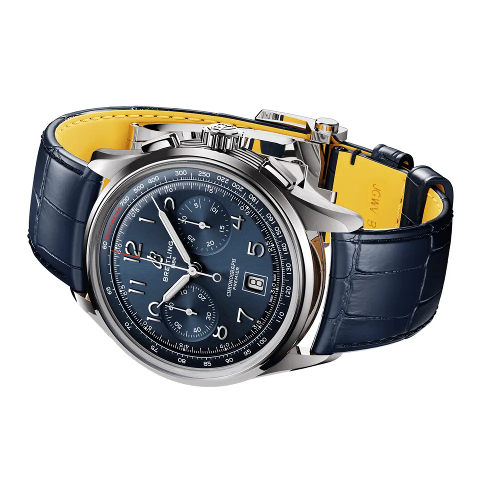 Breitling Premier B01 Chronograph 42 Stainless Steel Watch in Blue, additional product view 3