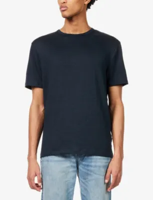 7 FOR ALL MANKIND Relaxed-Fit Crew-Neck Linen-Blend T-Shirt detail 3