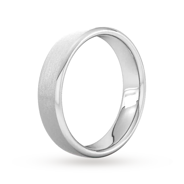 For Him 5mm Traditional Court Heavy Matt Finished Wedding Ring In 18 Carat Yellow Gold detail 2