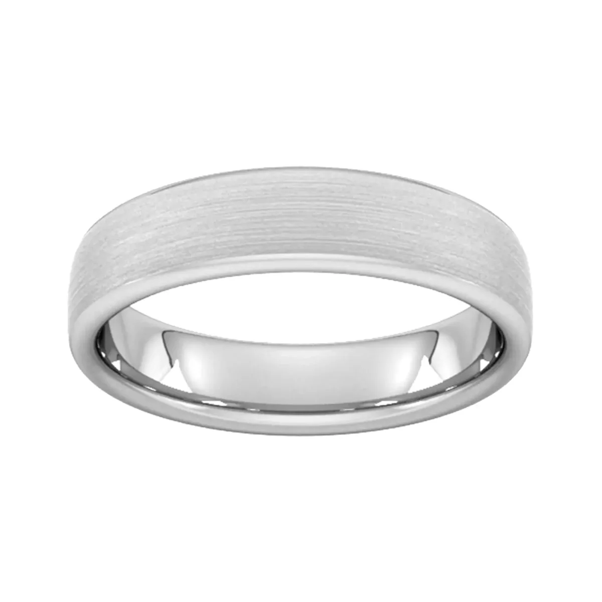 For Him 5mm Traditional Court Heavy Matt Finished Wedding Ring In 18 Carat Yellow Gold