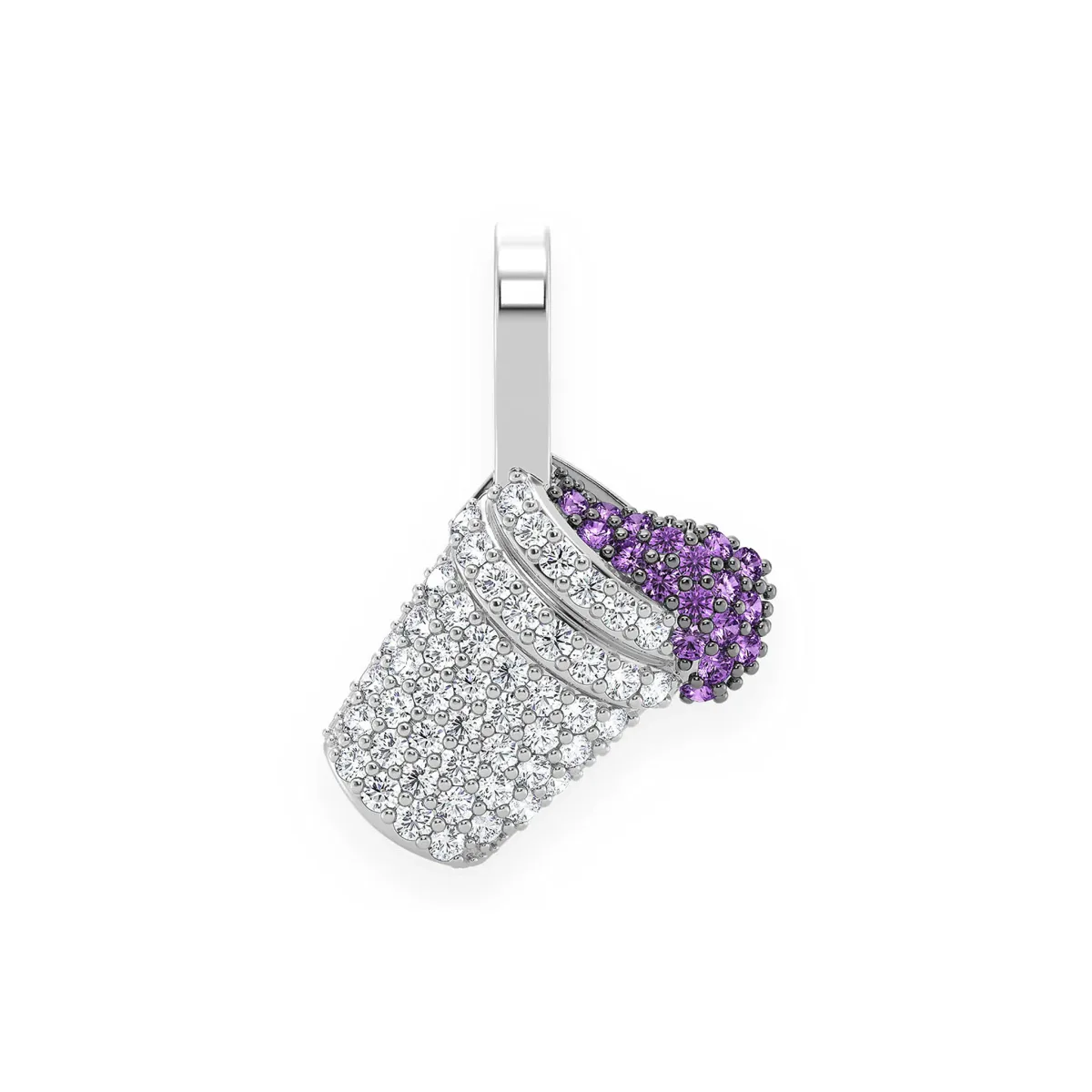 For Him Double Cup Diamond Pendant in White Gold / Natural Diamond – Pendant