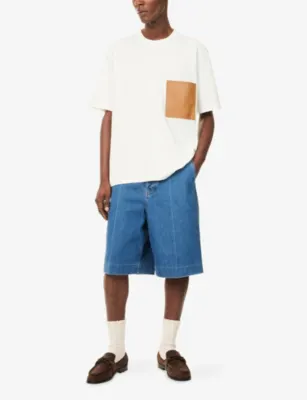BOTTEGA VENETA Leather Pocket Cotton Jersey T-Shirt detail 2