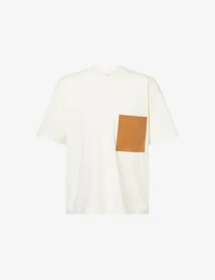 BOTTEGA VENETA Leather Pocket Cotton Jersey T-Shirt