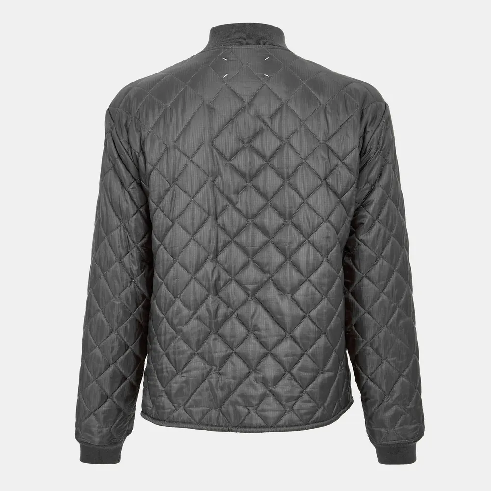 Maison Margiela Men's Reversible Ribbed Collar and Cuffs Bomber Jacket in Anthracite, additional product view 2